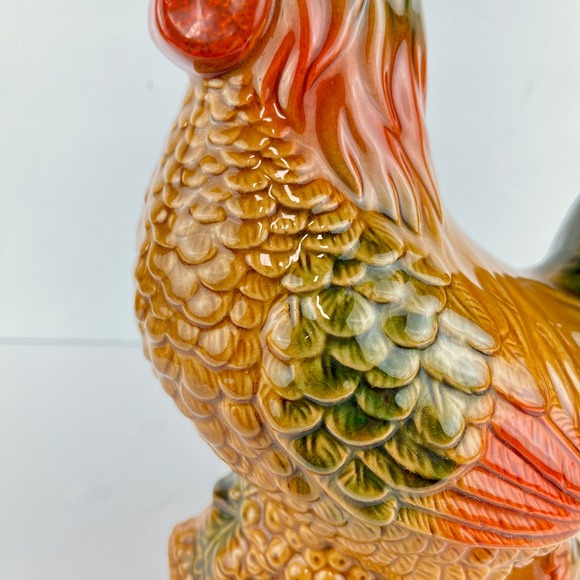 Ceramic Rooster Figurine 12 Inch High Glazed - Picture 6 of 9